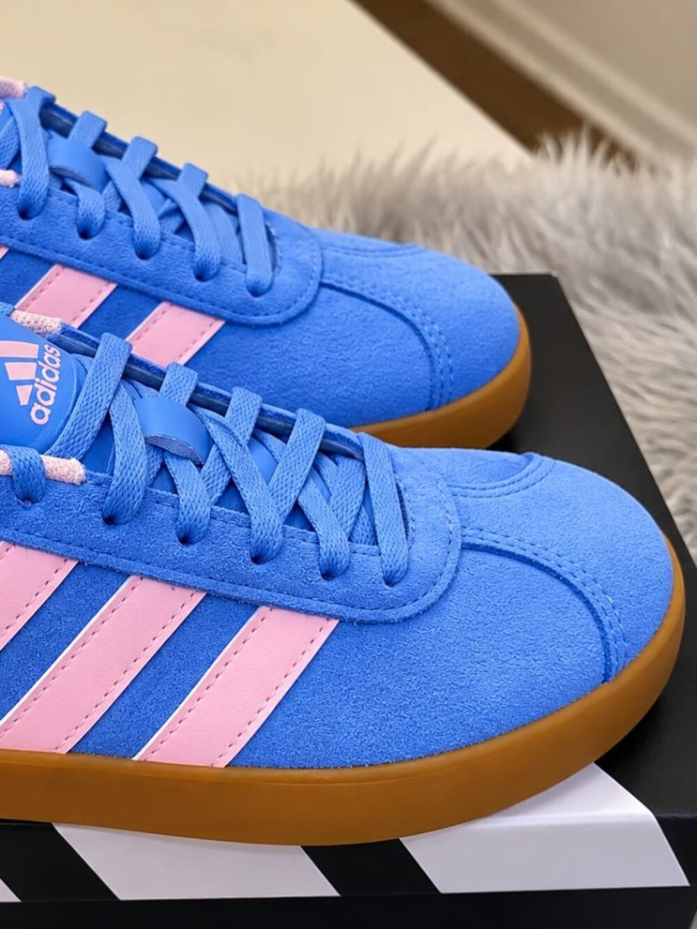 adidas Blue & Pink Sneakers with Gum Sole – Kids 1.5